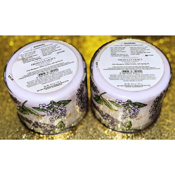 Lot of 2 Bath & Body Works Fresh Cut Lilacs Large 3-Wick Scented Candle 14.5oz - Picture 5 of 5